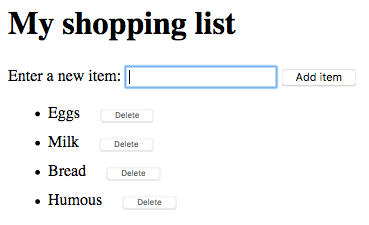 shopping list